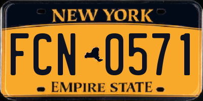 NY license plate FCN0571