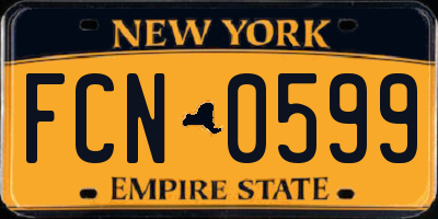 NY license plate FCN0599