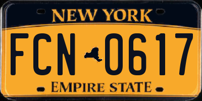 NY license plate FCN0617