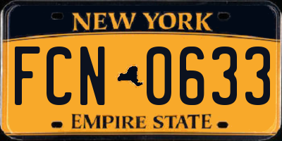 NY license plate FCN0633