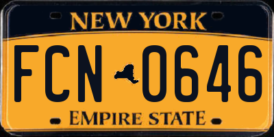 NY license plate FCN0646