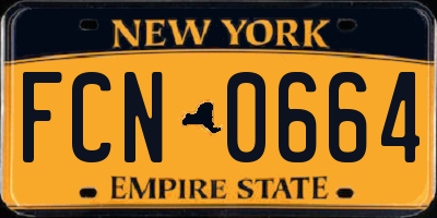 NY license plate FCN0664