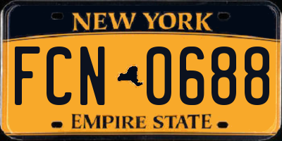 NY license plate FCN0688