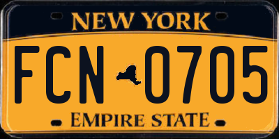 NY license plate FCN0705
