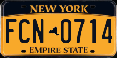 NY license plate FCN0714