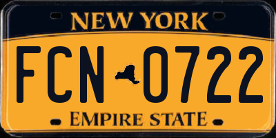 NY license plate FCN0722