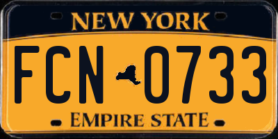 NY license plate FCN0733