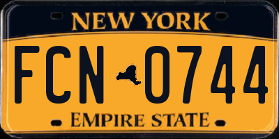 NY license plate FCN0744