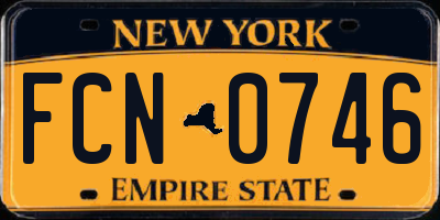 NY license plate FCN0746