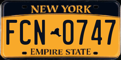 NY license plate FCN0747
