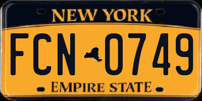 NY license plate FCN0749
