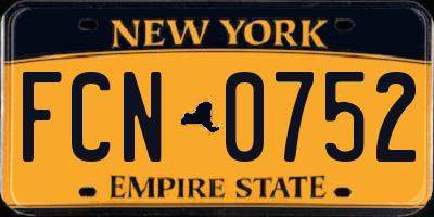 NY license plate FCN0752