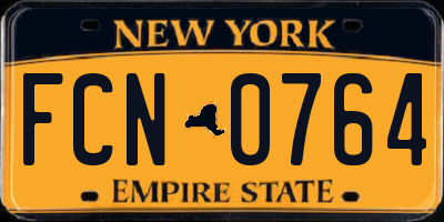 NY license plate FCN0764