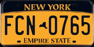 NY license plate FCN0765