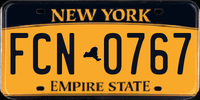 NY license plate FCN0767