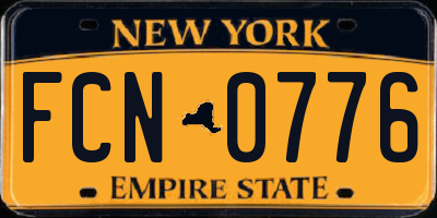 NY license plate FCN0776