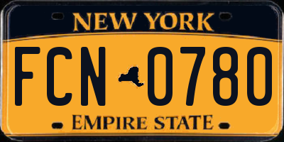 NY license plate FCN0780