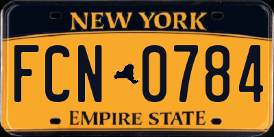 NY license plate FCN0784