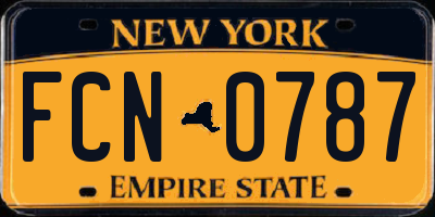 NY license plate FCN0787