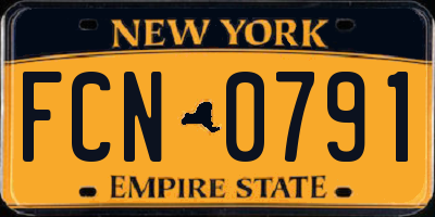 NY license plate FCN0791