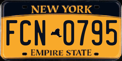 NY license plate FCN0795