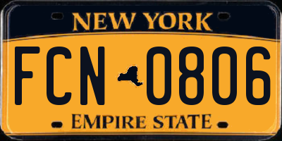 NY license plate FCN0806