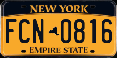 NY license plate FCN0816
