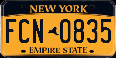 NY license plate FCN0835