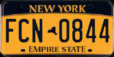 NY license plate FCN0844