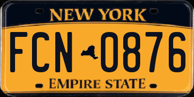 NY license plate FCN0876