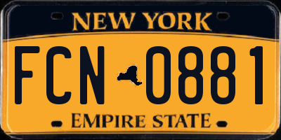 NY license plate FCN0881