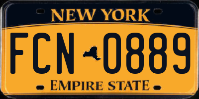 NY license plate FCN0889