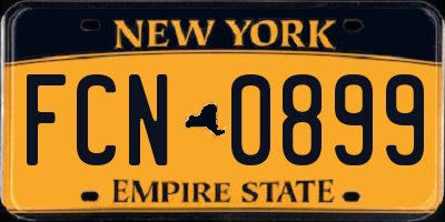 NY license plate FCN0899