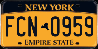 NY license plate FCN0959