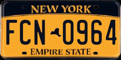 NY license plate FCN0964