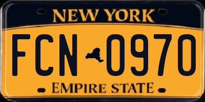 NY license plate FCN0970