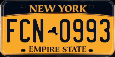 NY license plate FCN0993