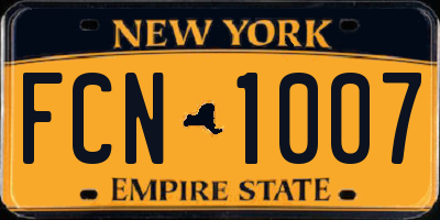 NY license plate FCN1007