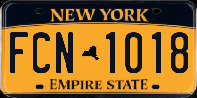NY license plate FCN1018