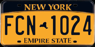 NY license plate FCN1024