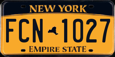 NY license plate FCN1027