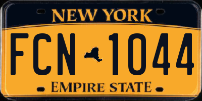 NY license plate FCN1044