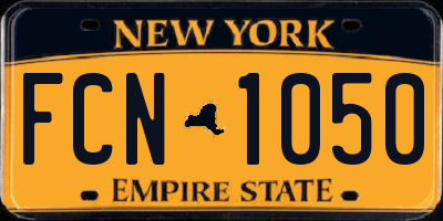 NY license plate FCN1050