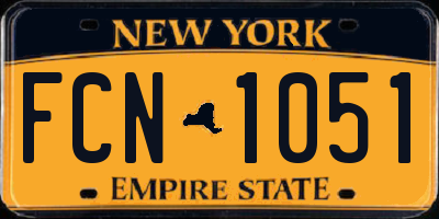 NY license plate FCN1051