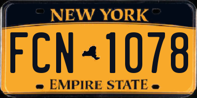 NY license plate FCN1078