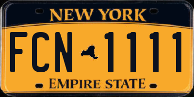NY license plate FCN1111