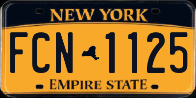 NY license plate FCN1125