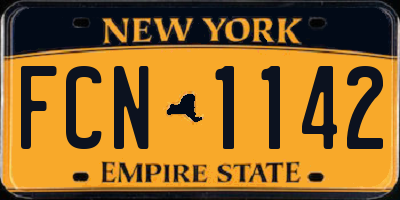 NY license plate FCN1142