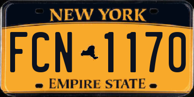 NY license plate FCN1170
