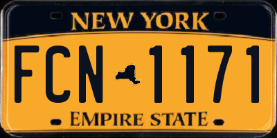 NY license plate FCN1171